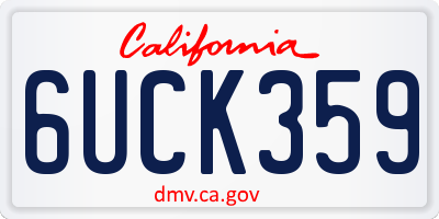 CA license plate 6UCK359