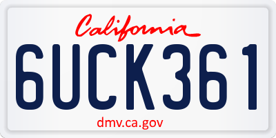CA license plate 6UCK361