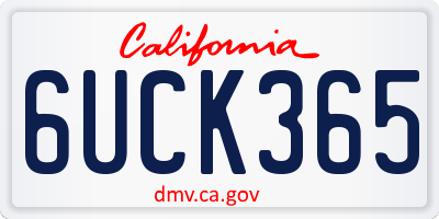 CA license plate 6UCK365