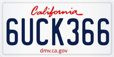 CA license plate 6UCK366
