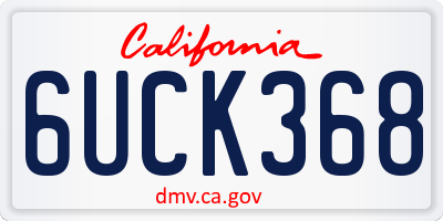 CA license plate 6UCK368