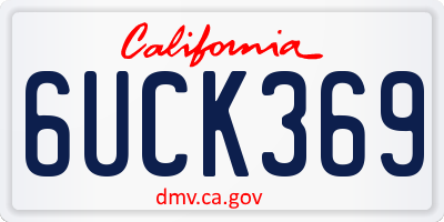 CA license plate 6UCK369