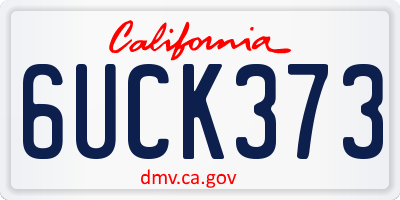CA license plate 6UCK373