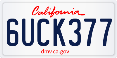 CA license plate 6UCK377