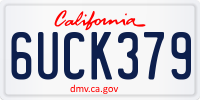 CA license plate 6UCK379