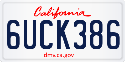 CA license plate 6UCK386