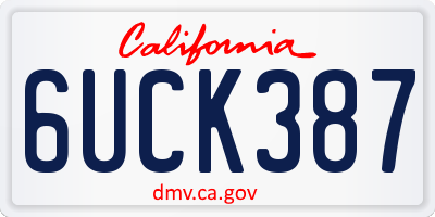 CA license plate 6UCK387