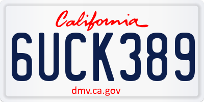 CA license plate 6UCK389