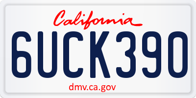 CA license plate 6UCK390