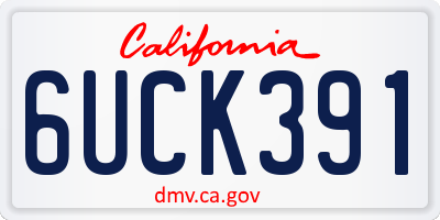 CA license plate 6UCK391