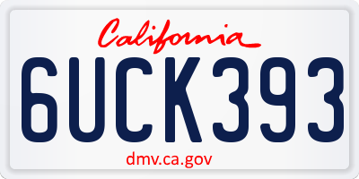 CA license plate 6UCK393