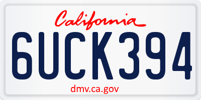 CA license plate 6UCK394