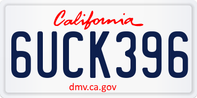 CA license plate 6UCK396