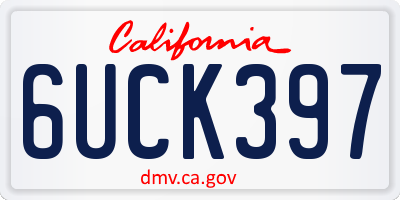 CA license plate 6UCK397