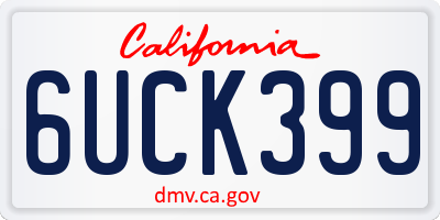 CA license plate 6UCK399
