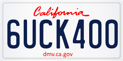 CA license plate 6UCK400