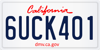 CA license plate 6UCK401