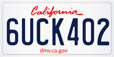 CA license plate 6UCK402