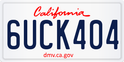 CA license plate 6UCK404