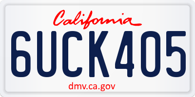 CA license plate 6UCK405