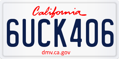 CA license plate 6UCK406