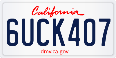CA license plate 6UCK407