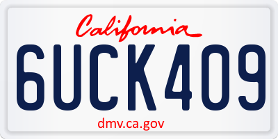 CA license plate 6UCK409