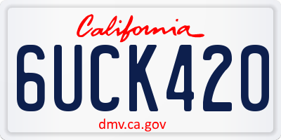 CA license plate 6UCK420