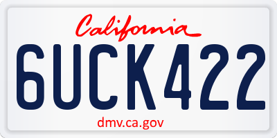 CA license plate 6UCK422