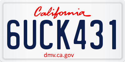 CA license plate 6UCK431
