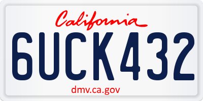 CA license plate 6UCK432