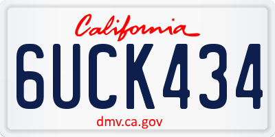 CA license plate 6UCK434