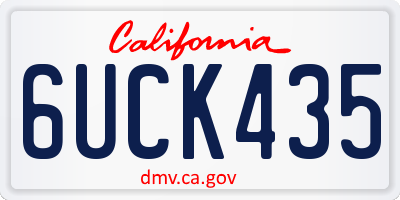 CA license plate 6UCK435