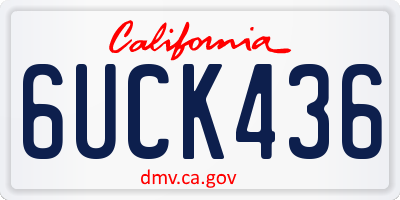 CA license plate 6UCK436