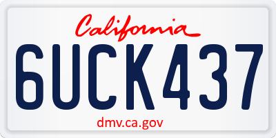 CA license plate 6UCK437