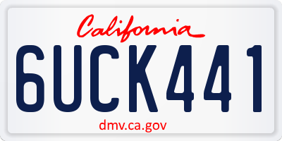 CA license plate 6UCK441