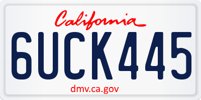 CA license plate 6UCK445