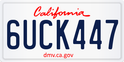 CA license plate 6UCK447