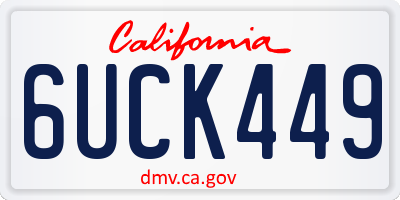CA license plate 6UCK449