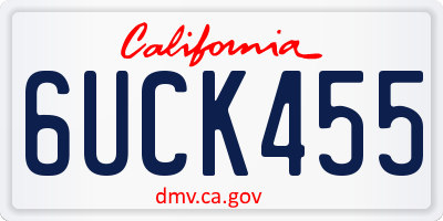 CA license plate 6UCK455