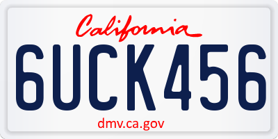 CA license plate 6UCK456