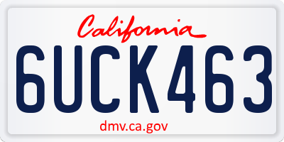 CA license plate 6UCK463
