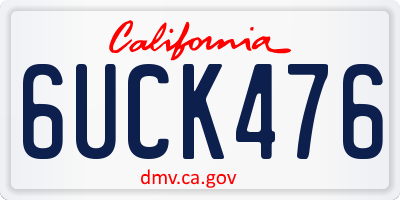 CA license plate 6UCK476