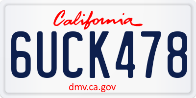CA license plate 6UCK478