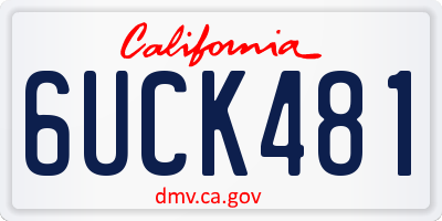 CA license plate 6UCK481