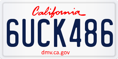 CA license plate 6UCK486