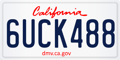CA license plate 6UCK488