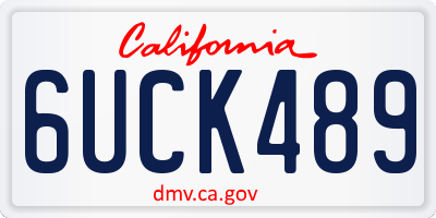CA license plate 6UCK489