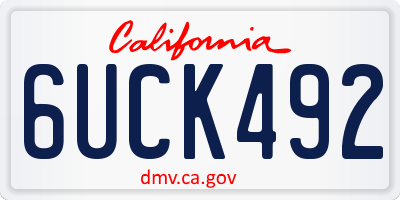 CA license plate 6UCK492