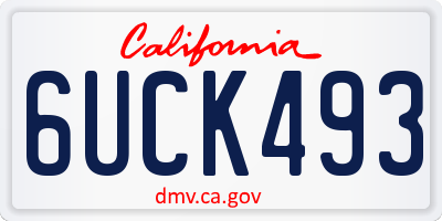 CA license plate 6UCK493
